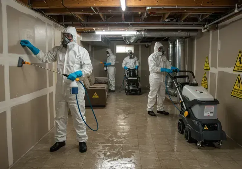 Basement Moisture Removal and Structural Drying process in Hampton, IA